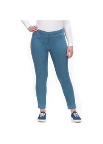 Jeansjeggings KjBRAND "JENNY" Gr. 48, N-Gr, blau (denim bleached) Damen Jeans angenehm weiche Quer-Stretch Qualität