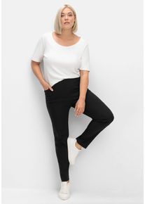 Große Größen CurvePerfect Hose, mit schmalem Bein und Schlupfbund Gr. 116 schwarz von sheego für Damen