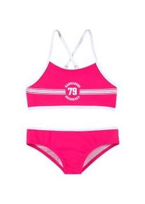 Bustier-Bikini Kangaroos "Sporty" Gr. 122/128, N-Gr, pink Kinder Bikini-Sets mit sportlichem Frontdruck