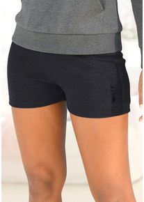 BENCH. LOUNGEWEAR Relaxshorts schwarz Gr. 32/34 für Damen. Mit Kordelzug, Logoschriftzug. Bequem. Nachhaltig.