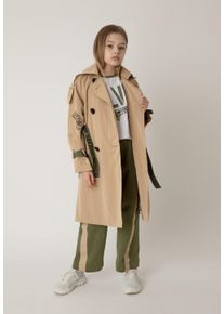 Gulliver Damen Trenchcoat, braun, casual, Gr. 140, bedruckt, bestickt, mehrfarbig, 52% Nylon, 48% Polyester, Mäntel, in extravagantem Design