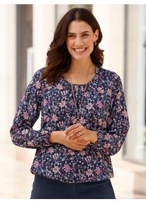 Inspirationen Damen Schlupfbluse, blau, Gr. 36, geblümt, gemustert, mehrfarbig, bedruckt, 100% Viskose, Blusen