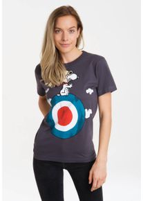 logoshirt Damen T-Shirt "Peanuts - Snoopy", blau, casual, Gr. S, bedruckt, 100% Baumwolle, Shirts, mit lizenziertem Print