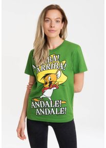 logoshirt Damen T-Shirt "Looney Tunes - Speedy Gonzales", grün, casual, Gr. XL, bedruckt, 100% Baumwolle, Shirts, mit lizenziertem Print