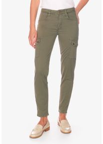 Damen Slim-fit-Jeans "BALARD", grün, Gr. 27, Le Temps Des Cerises, 98% Baumwolle, 2% Elasthan, Jeans, mit aufgesetzten Taschen
