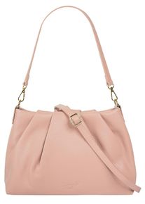Samantha Look Damen Umhängetasche, rosa, Leder, unifarben, leicht glänzend, Taschen, echt Leder, Made in Italy