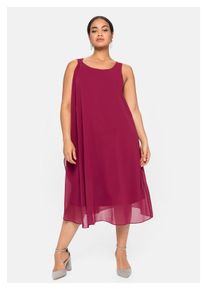sheego Damen Partykleid "Große Größen", lila, elegant, Gr. 40, unifarben, Obermaterial: 100% Polyester;Futter: 100% Polyester, Kleider, in