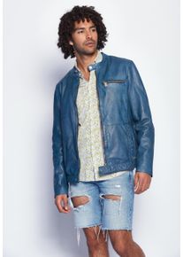 Maze Herren Lederjacke "181Berwick", blau, Gr. S, Obermaterial: 100% Lammleder / Futter: 100% Baumwolle / Ärmelfutter: 100% Polyester, Jacken