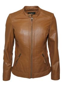 JCC Damen Lederjacke "31024018", braun, Gr. XL, Obermaterial 100% Leder, Lamm / Futter 65% Polyester; 35% Baumwolle / Ärmelfutter: 100% Polyester,