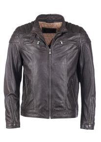 JCC Herren Bikerjacke "51167", braun, Gr. 46, Obermaterial: 100% Lammleder; Innenmaterial: 100% Polyester, Jacken