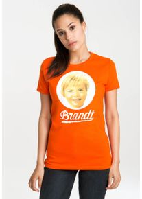 logoshirt Damen T-Shirt "Brandt Zwieback 70s", orange, casual, Gr. XS, bedruckt, 100% Baumwolle, Shirts, mit lizenziertem Originaldesign