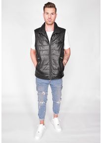 JCC Herren Lederweste "3102179", schwarz, Gr. 50, Obermaterial: 100% Leder, Lamm / Lining 50% Polyester / 50% Baumwolle / Padding: 100% Polyester,