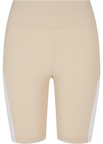 Urban Classics Damen Radlerhose "Urban Classics Damen Ladies Color Block Cycle Shorts", beige, Gr. XS, unifarben, 80% Polyimid, 20% Elasthan, Hosen