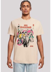 F4NT4STIC Herren T-Shirt "Sex Education Magazine Cover Netflix TV Series", beige, casual, Gr. XXL, Obermaterial: 100% Baumwolle, Shirts, Premium