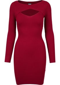 Urban Classics Damen Shirtkleid "Urban Classics Damen Ladies Cut Out Dress", rot, klassisch, Gr. XS, unifarben, 35% Viskose, 35% Polyacryl, 30%