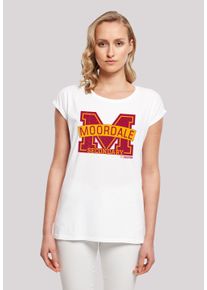 F4NT4STIC Damen T-Shirt "Sex Education Moordale Cracked M Logo2", weiß, casual, Gr. XXL, Obermaterial: 100% Baumwolle, Shirts, Premium Qualität