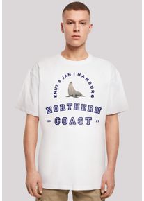F4NT4STIC Herren T-Shirt "Robbe Knut & Jan Hamburg", weiß, casual, Gr. M, Obermaterial: 100% Baumwolle, Shirts, Print