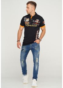 behype Herren Poloshirt "MONACO", orange, casual, Gr. M, 100% Baumwolle, Shirts, mit sportiver Stickerei
