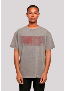 F4NT4STIC Herren T-Shirt "Stranger Things Glow Logo Netflix TV Series", grau, casual, Gr. XS, Obermaterial: 100% Baumwolle, Shirts, Premium Qualität