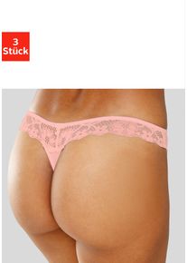 Petite Fleur Damen String, Gr. 32, bunt, Spitze, Microtouch, Obermaterial: 86% Polyester, 14% Elasthan, Unterhosen, hinten komplett aus zarter