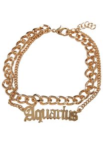 Urban Classics Damen Fußkette "Urban Classics Unisex Zodiac Golden Anklet", L/XL, Edelstahl-Metall, blau, Edelstahl, Metall, Fußkettchen