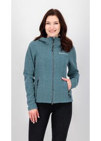 DEPROC Active Damen Strickfleecejacke "GLORY MAY", grau, sportlich, Gr. 46, 100% Polyester, Jacken, mit 2-Wege-Reißverschluss
