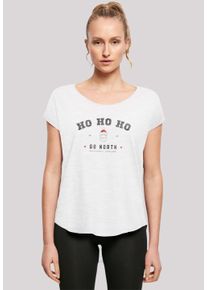 F4NT4STIC Damen T-Shirt "Ho Ho Ho Santa Claus Weihnachten", weiß, casual, Gr. XS, Obermaterial: 100% Baumwolle, Shirts, Weihnachten, Geschenk, Logo