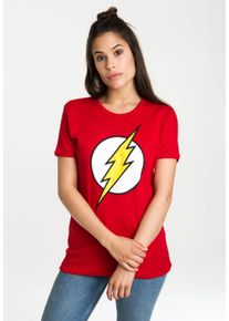 logoshirt Damen T-Shirt "Flash Logo", rot, casual, Gr. S, bedruckt, 100% Baumwolle, Shirts, mit lizenzierten Originaldesign
