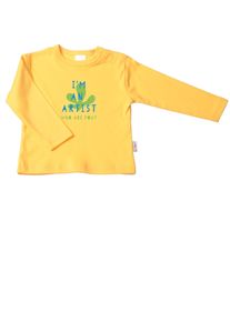 Liliput Jungen Langarmshirt "Artist", gelb, casual, Gr. 86, bedruckt, 100% Baumwolle, Shirts, mit Druckknöpfen auf der Schulter