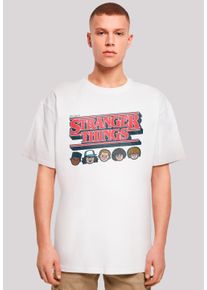 F4NT4STIC Herren T-Shirt "Stranger Things Caricature Logo", weiß, casual, Gr. S, Obermaterial: 100% Baumwolle, Shirts, Premium Qualität
