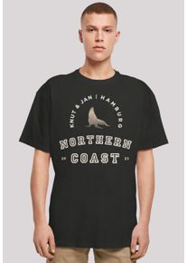 F4NT4STIC Herren T-Shirt "Robbe Knut & Jan Hamburg", schwarz, casual, Gr. M, Obermaterial: 100% Baumwolle, Shirts, Print