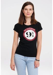 logoshirt Damen T-Shirt "Harry Potter - Platform 9 3/4", schwarz, casual, Gr. S, bedruckt, 100% Baumwolle, Shirts, mit lizenziertem Design