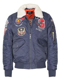 Top Gun Herren Bomberjacke "TG23002", blau, Gr. XL, Obermaterial: 100% Polyamid / Futter, Wattierung, Strick, Kunstfell: 100% Polyester, Jacken