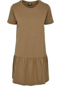 Urban Classics Damen Shirtkleid "Urban Classics Damen Ladies Valance Tee Dress", grün, klassisch, Gr. 5XL, unifarben, 100% Baumwolle, Kleider