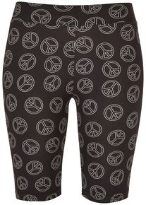 Urban Classics Damen Radlerhose "Urban Classics Damen Ladies Soft AOP Cycle Shorts", schwarz, Gr. XS, 85% Polyester, 15% Elasthan, Hosen