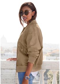 Damen Blouson, grün, casual, Gr. L, French Connection, unifarben, Web, Obermaterial: 100% Polyester. Futter: 85% Polyester, 15% Baumwolle.