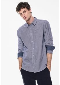 Street One MEN Herren Langarmhemd, blau, casual, Gr. XXXL, gestreift, Web, 100% Baumwolle, Hemden, aus reiner Baumwolle