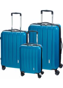 Check.In Trolleyset "London 2.0", blau, Koffer-Sets, Kofferset, Gepäckset, klein mittel groß, Handgepäck, Aufgabegepäck
