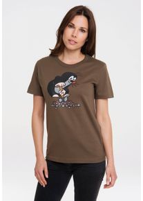 logoshirt Damen T-Shirt "Der kleine Maulwurf", grün, casual, Gr. XL, bedruckt, 100% Baumwolle, Shirts, mit lizenziertem Print