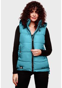 Marikoo Damen Steppweste "Zarinaa", blau, Gr. XXL, Obermaterial: 100% Polyester, Futter&Wattierung: 100% Polyester, Westen, mit vier seitlichen