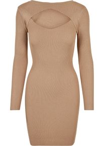 Urban Classics Damen Shirtkleid "Urban Classics Damen Ladies Cut Out Dress", beige, klassisch, Gr. XS, unifarben, 35% Viskose, 35% Polyacryl, 30%