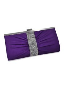 Steuer Damen Abendtasche "Lilafarbene Satin-Optik mit Strassbesatz", lila, Taschen