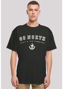 F4NT4STIC Herren T-Shirt "Go North Knut & Jan Hamburg", schwarz, casual, Gr. XXL, Obermaterial: 100% Baumwolle, Shirts, Print