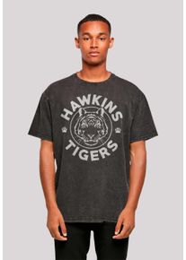 F4NT4STIC Herren T-Shirt "Stranger Things Hawkins Grey Tiger Netflix", schwarz, casual, Gr. M, Obermaterial: 100% Baumwolle, Shirts, Premium Qualität