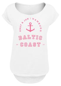 F4NT4STIC Damen T-Shirt "PLUS SIZE Baltic Coast", weiß, casual, Gr. XL, Obermaterial: 100% Baumwolle, Shirts, Print