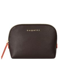 Bugatti Damen Kosmetiktasche "ELLA", braun, unifarben, leicht glänzend, Kunstfaser, Taschen