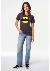 logoshirt Damen T-Shirt "Batman - Logo", grau, casual, Gr. S, unifarben, 100% Baumwolle, Shirts, mit trendigem Print