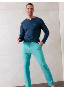 wäschepur WÄSCHEPUR Herren Pyjamahose, Gr. 44, blau, 100% Baumwolle, unifarben, Hosen