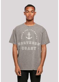 F4NT4STIC Herren T-Shirt "Northern Coast Nordsee Knut & Jan Hamburg", grau, casual, Gr. S, Obermaterial: 100% Baumwolle, Shirts, Print