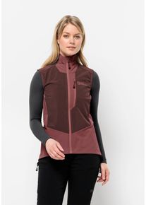 Jack Wolfskin Damen Softshellweste "ALPSPITZE VEST W", braun, Gr. XS, 1. OBERSTOFF 87% POLYESTER, 13% ELASTHAN 2. OBERSTOFF 90% POLYAMID, 10%